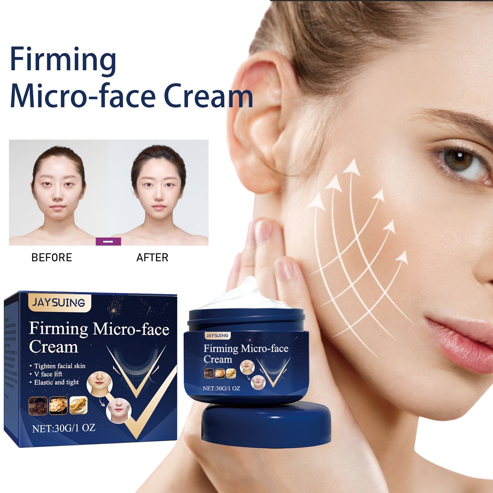 Jaysuing V Shape Firming Cream, Jawline Tightening, Chin Sculpting